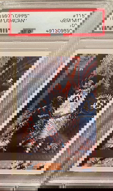 Tim Duncan 1997 topps rookie psa 10