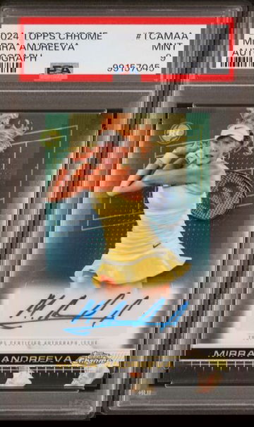 2024 Topps Chrome Tennis Mirra Andreeva Rookie Auto PSA 9