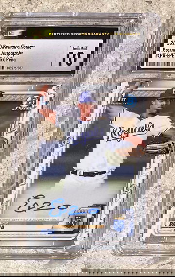 Erick Peña 2020 Bowman Chrome Auto CSG 10 Gem Mint / Auto 10