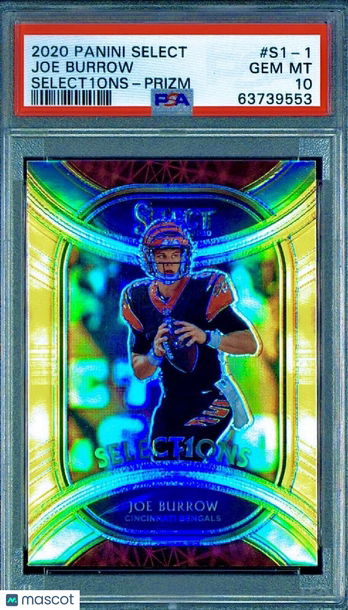 SP POP 100 PSA 10 RC Joe Burrow 2020 Select Silver Prizm Rookie Selections Rare