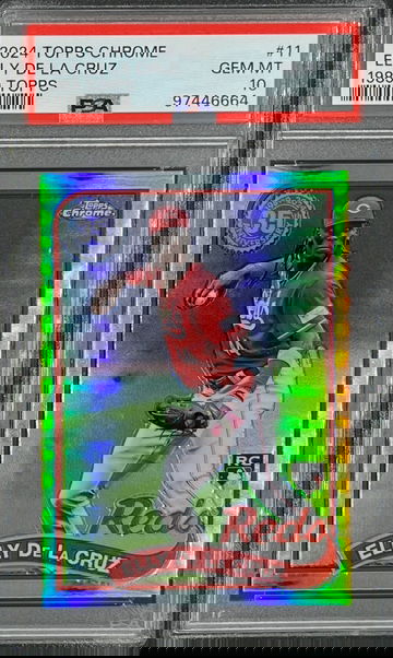 2024 Topps Chrome Elly De La Cruz 1989 Topps PSA 10