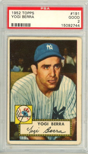 1952 Topps Yogi Berra #191 Base Set PSA 2