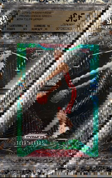 2019 Panini Prizms Choice Green Tyler Herro RC Rookie 8/8 BGS 9.5