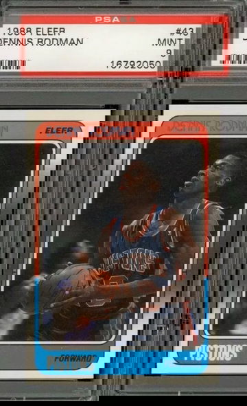 1988-89 Fleer #43 Dennis Rodman ROOKIE RC PSA 9 Mint
