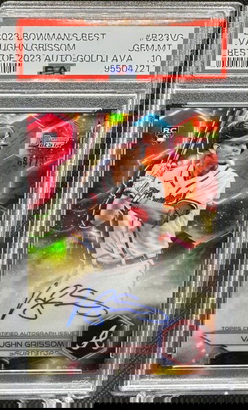2023 Bowman's BEST OF GOLD LAVA AUTO REFRACTOR Vaughn Grissom 64/75 PSA 10