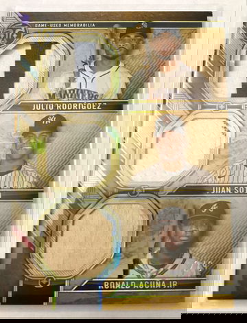 2024 Topps Triple Threads Relic Card Combo /9 Julio Rodriguez/Juan Soto/Ronald Acuna Jr.