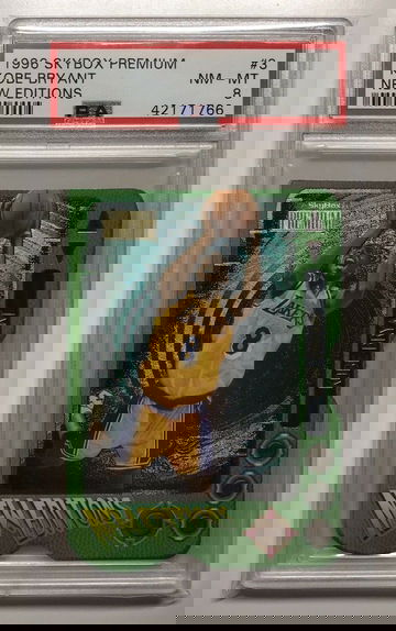 1996 Skybox Premium Kobe Bryant New Editions Rookie RC Die Cut #3 PSA 8 NM MINT