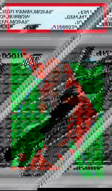 2020 Mosaic Joe Burrow GREEN MOSAIC PSA 10