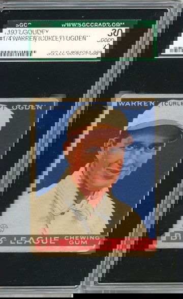 1933 Goudey Warren Curley Ogden #174 SGC 2 P1363