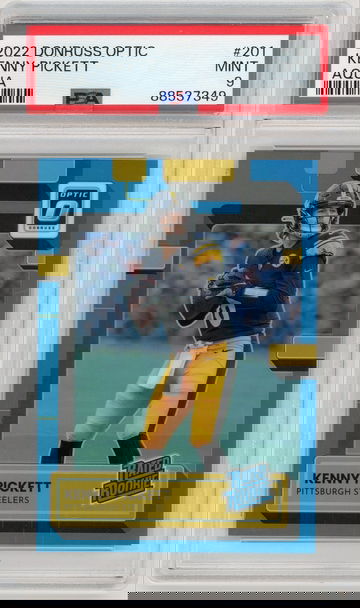 KENNY PICKETT 2022 Panini Donruss Optic Aqua Prizm Rc #190/299 PSA 9