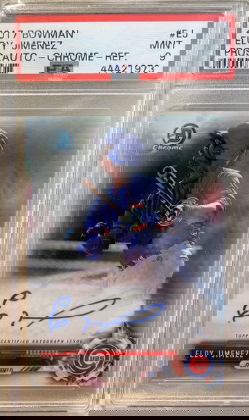 2017 Bowman Chrome Eloy Jimenez /499 Auto Refractor PSA 9