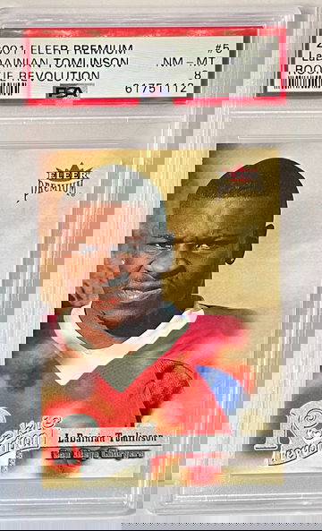 2001 Fleer Premium LaDainian Tomlinson Rookie Revolution PSA 8