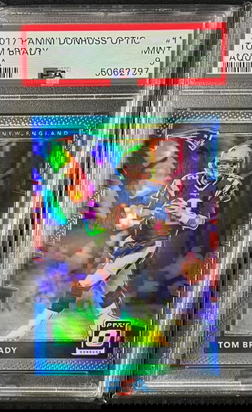 2017 Tom Brady Optic Aqua Blue Prizm /299 #1 PSA 9 Mint