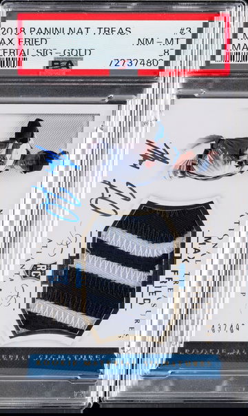 2018 Panini National Treasure #3 Max Fried Material Sig Gold 43/49