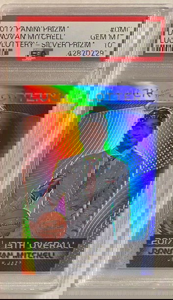 2017-18 Panini Prizm Luck of the Lottery Silver Donovan Mitchell PSA 10 Rookie