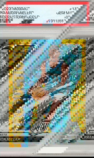 2023 PANINI MOSAIC INTRODUCTIONS BRANDON MILLER #13 GOLD PSA 10 GEM MT RC