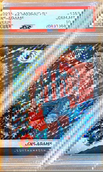 2021-22 Mosaic Premier League CHE ADAMS Genesis PSA 10 Gem Mint Southampton