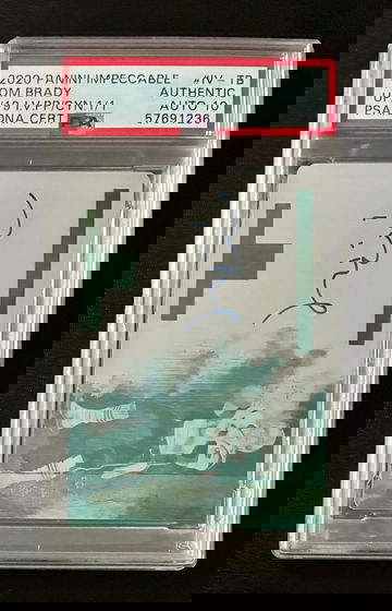 TOM BRADY 2020 Impeccable 1/1 Printing Plate On-Card Auto