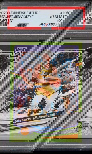 2023 Panini Donruss Optic Lime Green Spencer Dinwiddie #108 /149 PSA 10