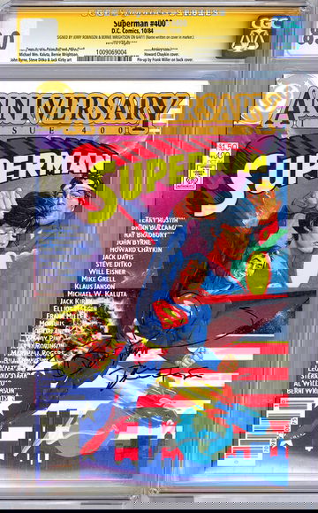 SUPERMAN #400 CGC-SS 8.0 SIGNED BY JERRY ROBINSON & BERNIE WRIGHTSON 1984