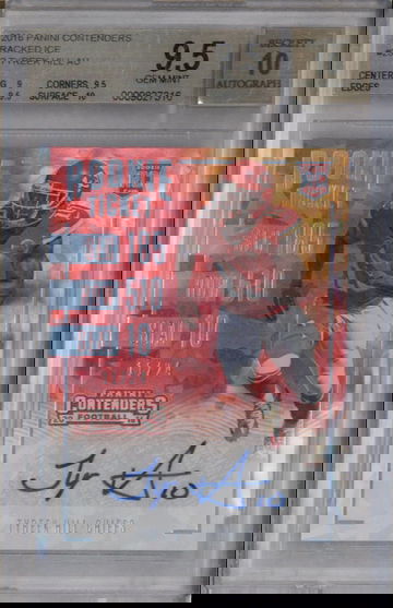 TYREEK HILL 2016 PANINI CONTENDERS RED CRACKED ICE (COLOR MATCH!) ROOKIE TICKET AUTO #11/24 - BGS 9.5 AUTO 10