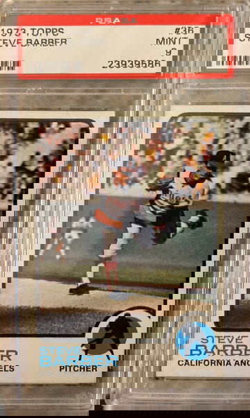 1973 TOPPS #36 PSA 9 STEVE BARBER