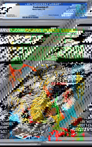 MONSTER OF FRANKENSTEIN #1 CGC 7.5 CLASSIC MIKE PLOOG HORROR COVER & ART 1973