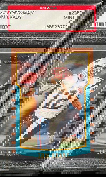 Tom Brady 2000 Bowman RC Rookie PSA 9