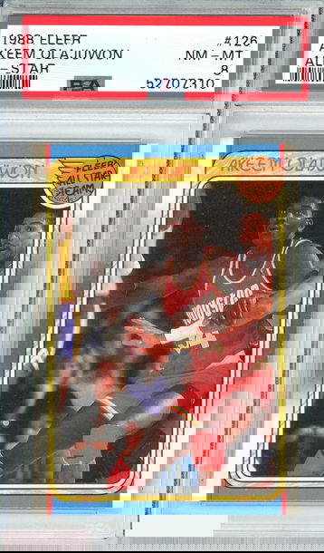 1988 FLEER AKEEM OLAJUWON #126 ALL-STAR HOUSTON ROCKETS PSA 8 NM-MT