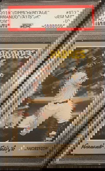 2019 heritage Fernando tatis jr action Padres PSA 10