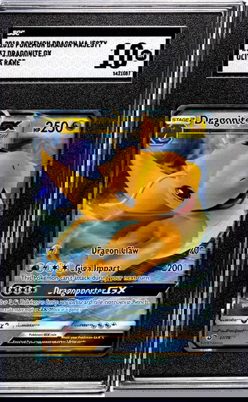 2018 Pokémon Sun & Moon Dragon Majesty Dragonite #37/70 GX Holo SGC 10