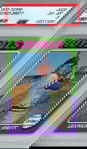 1975 TOPPS #228 GEORGE BRETT PSA EX-MT 6