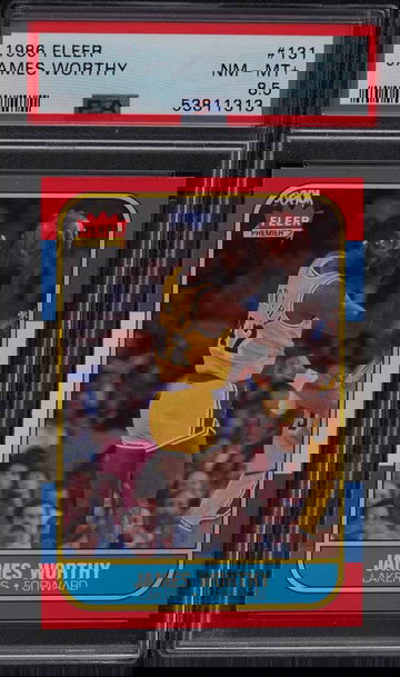 1986 FLEER BASKETBALL JAMES WORTHY ROOKIE RC #131 PSA 8.5 NM-MT+