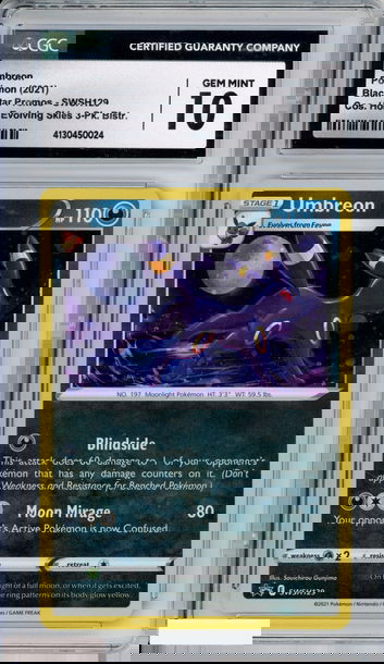 2021 POKEMON BLACK STAR PROMO UMBREON #SWSH129 COS HOLO EVOLVING SKIES CGC 10