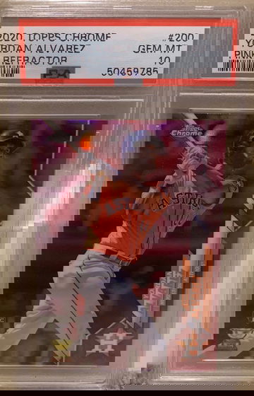 2020 Topps Chrome Yordan Alvarez Pink Refraftor PSA 10