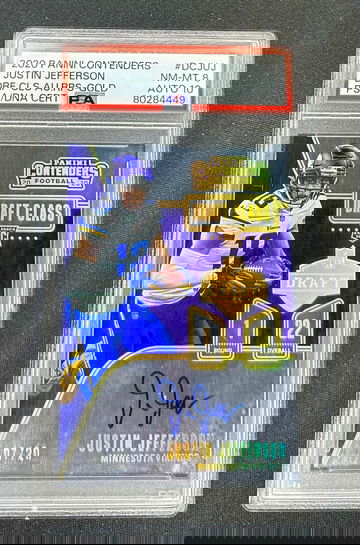 2020 Justin Jefferson Panini Contenders Draft Class Gold Rookie Auto /20 PSA 8 10 RPS Autograph Signature