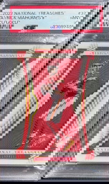 2022 National Treasures Patrick Mahomes II #37 Holo Gold /15 PSA 9 MINT Chiefs
