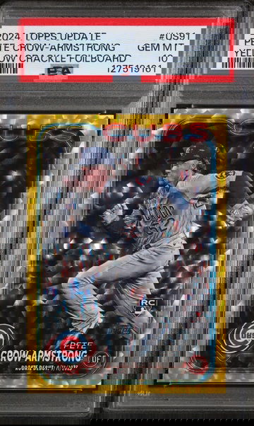 2024 Topps Update Yellow Crackle Foil Board Pete Crow-Armstrong #US91 /50 PSA 10