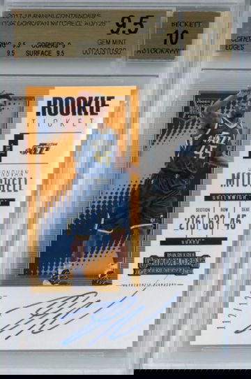 2017 Contenders Donovan Mitchell On Card Auto Rookie Ticket #’d /125  BGS 9.5 / 10 auto 