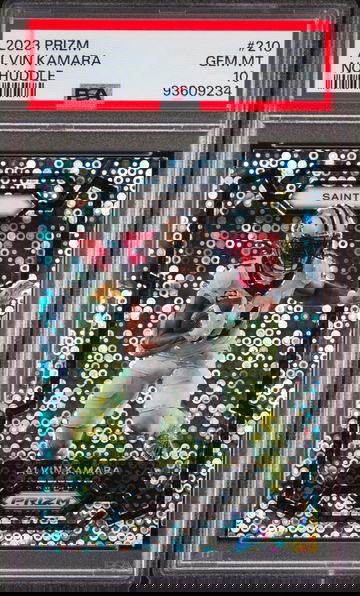 2023 Prizm - Alvin Kamara - No Huddle #210 - POP 2 - PSA 10