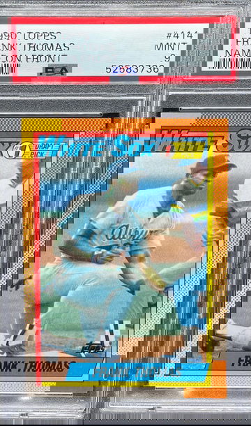 1990 Topps #414 Frank Thomas Name On Front Rookie RC PSA 9 MINT