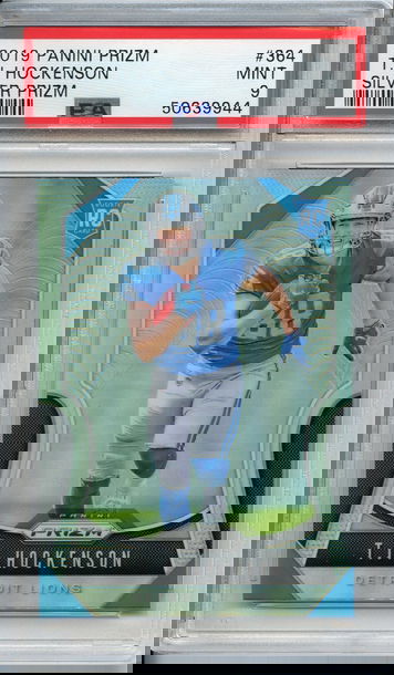 T.J. TJ Hockenson 2019 Silver Prizm Rookie PSA 9