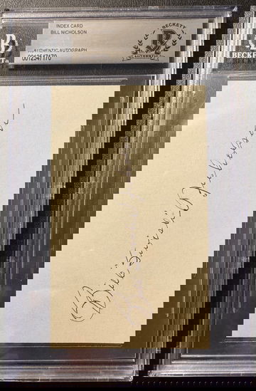 Bill “Swish” Nicholson Beckett Authentic Autographed Index Card