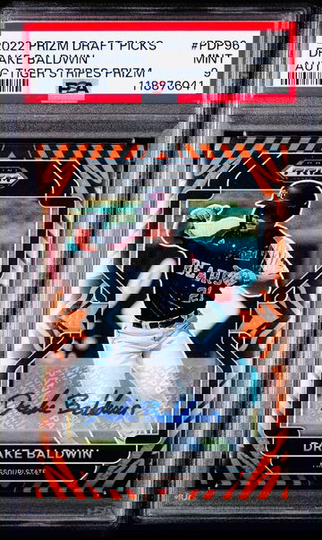 2022 Prizm Draft Picks DRAKE BALDWIN Tiger Stripes Auto /25