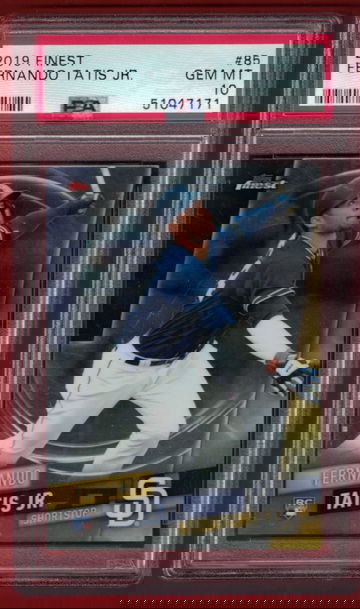 2019 TOPPS FINEST FERNANDO TATIS JR. ( PADRES ) PSA 10 ROOKIE CARD RC #85!