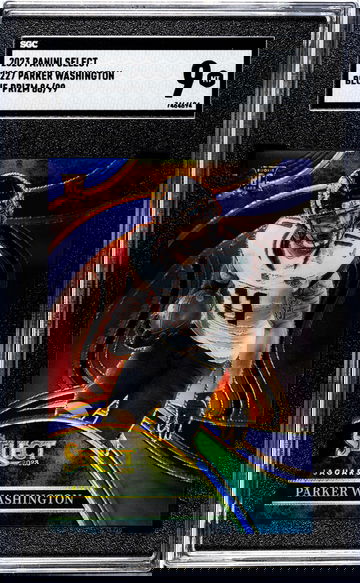 2023 Panini Select Blue Prizm Parker Washington #227 RC /99 SGC 9