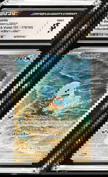 2023 Pokémon Scarlet & Violet 151 Illustration Rare Squirtle #170/165 Holo CGC 9