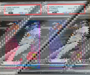 2019 Topps Chrome Gleyber Torres Purple and Pink Refractor #86 PSA 10