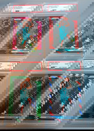 2018 Panini Prizm Devonte Graham #288 PSA 10 LOT of 4 -  Pink, Red Ice, Green, RWB