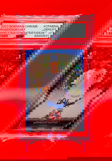 2023 Bowman Chrome Brandon Mayea Auto Blue Raywave PSA 10 